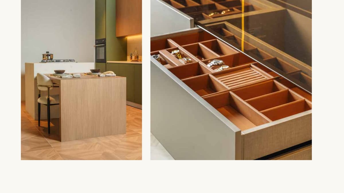 Modern kitchen with ribbed details